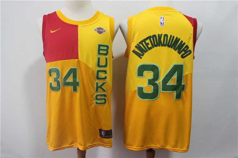 Bucks 34 Giannis Antetokounmpo Yellow 2018 19 City Edition Nike Swingman Jersey,We sell and wholesale Bucks 34 Giannis Antetokounmpo Yellow 2018 19 City Edition Nike Swingman Jersey on line form chian!